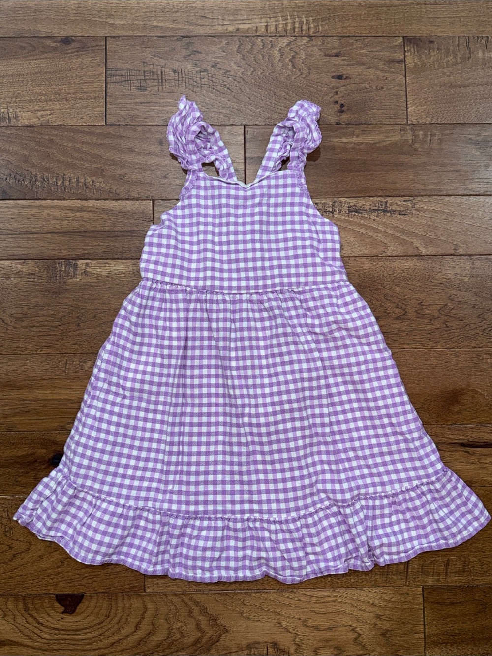 Cat and Jack Girls Gingham Sleeveless Cross-back Dress - Size S (6/7)